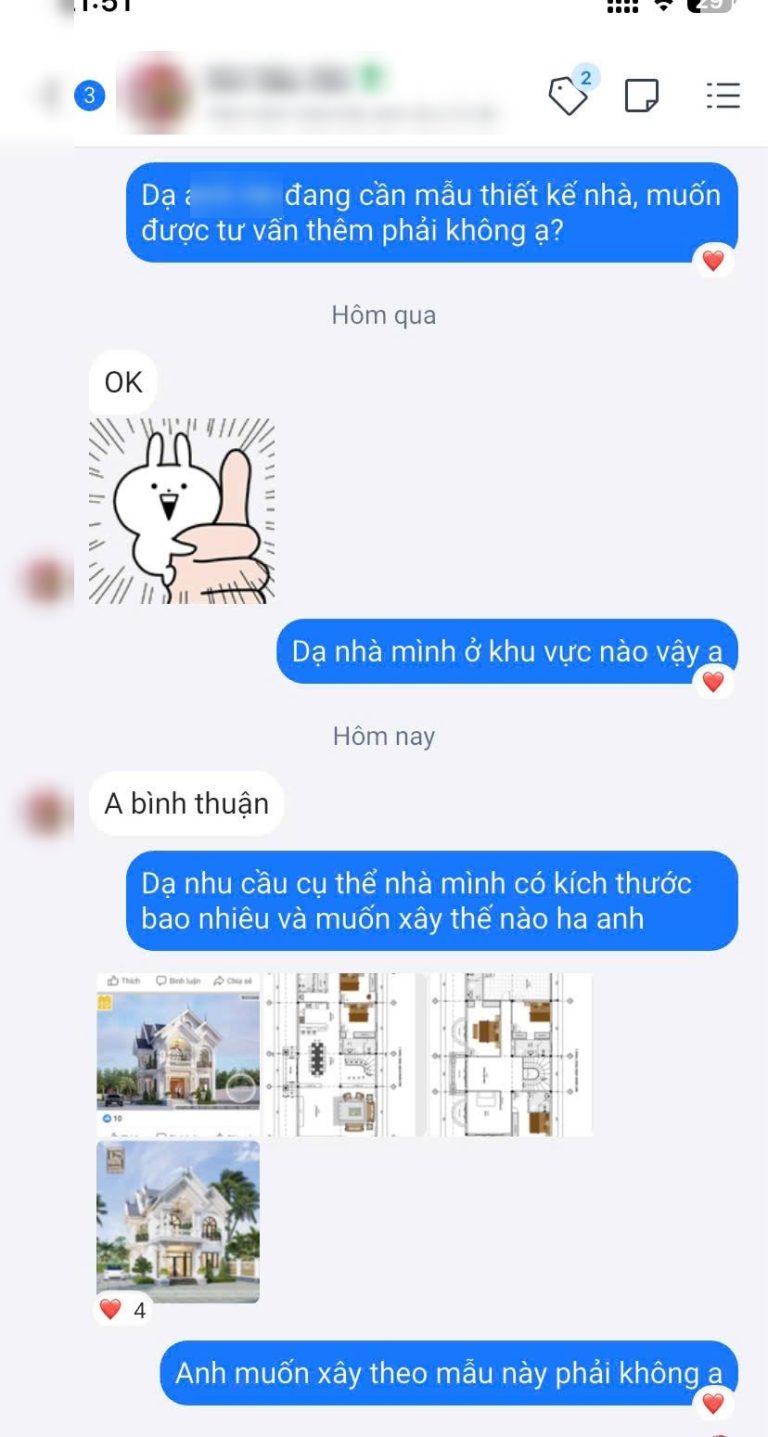 Tin nhắn khách hàng tiềm năng ngành xây dựng ngày 14/09/2026 (đã che thông tin cá nhân)
