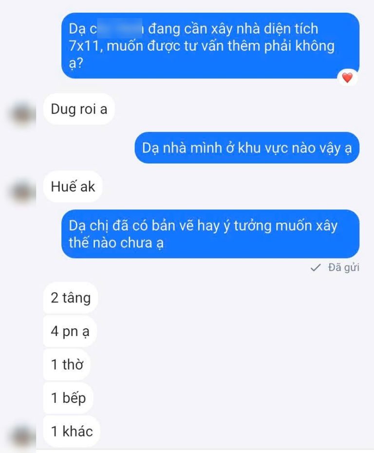 Tin nhắn khách hàng tiềm năng ngành xây dựng ngày 18/09/2026 (đã che thông tin cá nhân)