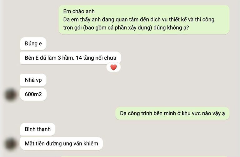 Tin nhắn khách hàng tiềm năng ngành xây dựng ngày 06/10/2026 (đã che thông tin cá nhân)