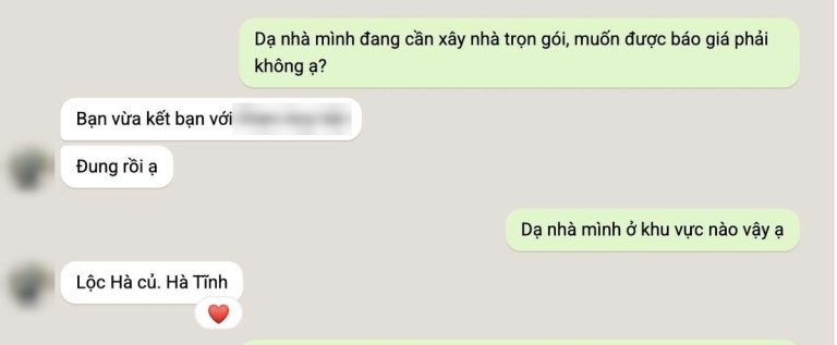 Tin nhắn khách hàng tiềm năng ngành xây dựng ngày 07/10/2026 (đã che thông tin cá nhân)
